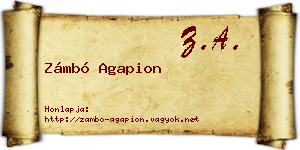 Zámbó Agapion névjegykártya